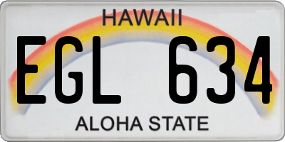 HI license plate EGL634