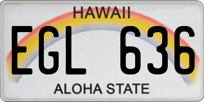 HI license plate EGL636