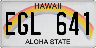 HI license plate EGL641