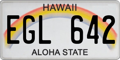 HI license plate EGL642