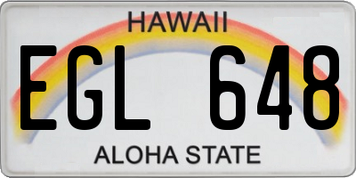 HI license plate EGL648