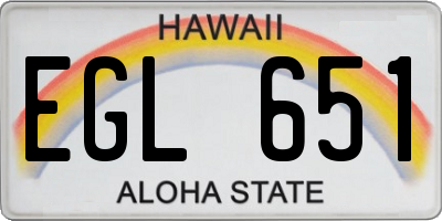 HI license plate EGL651