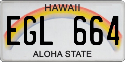 HI license plate EGL664