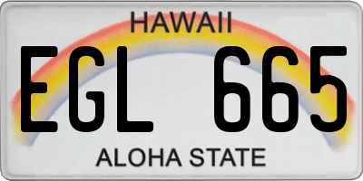 HI license plate EGL665