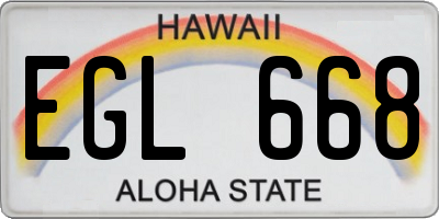HI license plate EGL668