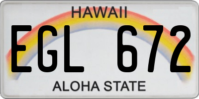 HI license plate EGL672