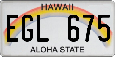 HI license plate EGL675