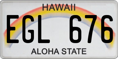 HI license plate EGL676