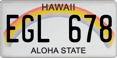 HI license plate EGL678