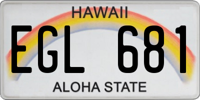 HI license plate EGL681