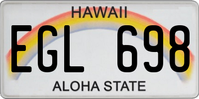 HI license plate EGL698