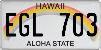 HI license plate EGL703
