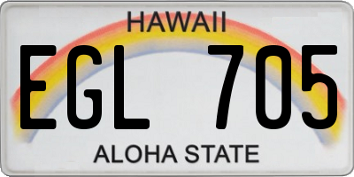 HI license plate EGL705
