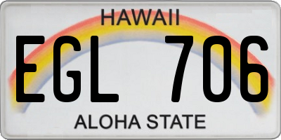 HI license plate EGL706