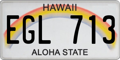 HI license plate EGL713