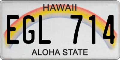 HI license plate EGL714