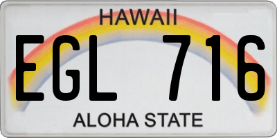 HI license plate EGL716