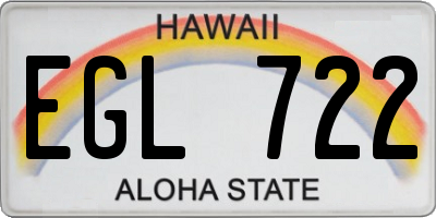 HI license plate EGL722
