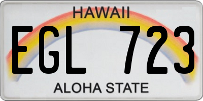 HI license plate EGL723