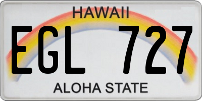 HI license plate EGL727