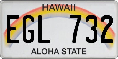 HI license plate EGL732