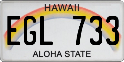 HI license plate EGL733