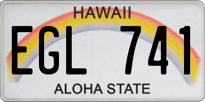 HI license plate EGL741