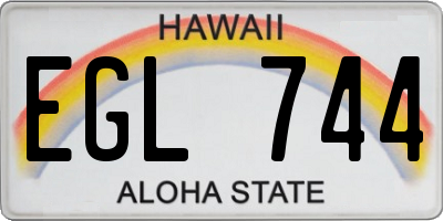 HI license plate EGL744