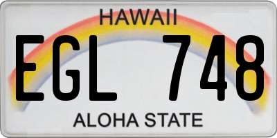 HI license plate EGL748