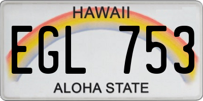HI license plate EGL753
