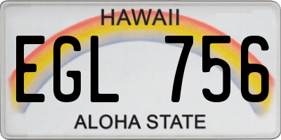 HI license plate EGL756