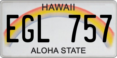 HI license plate EGL757