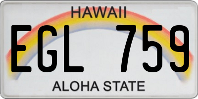 HI license plate EGL759
