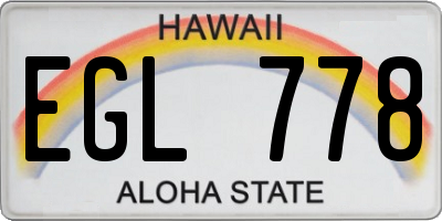 HI license plate EGL778
