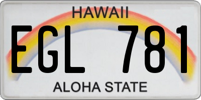 HI license plate EGL781