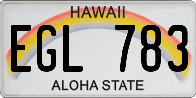 HI license plate EGL783