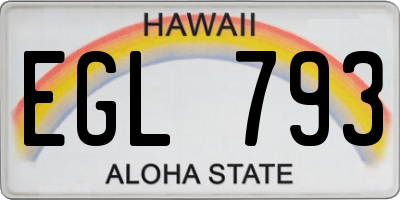 HI license plate EGL793