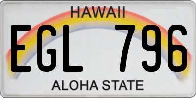 HI license plate EGL796