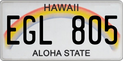 HI license plate EGL805