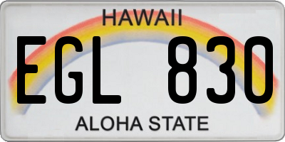 HI license plate EGL830