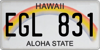 HI license plate EGL831