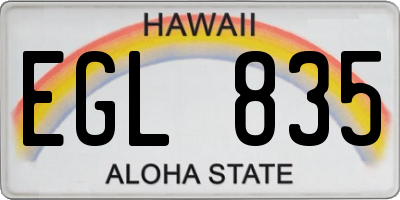 HI license plate EGL835