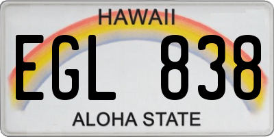 HI license plate EGL838