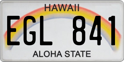 HI license plate EGL841