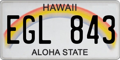 HI license plate EGL843