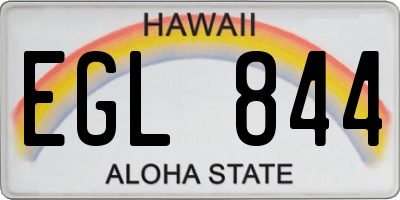 HI license plate EGL844