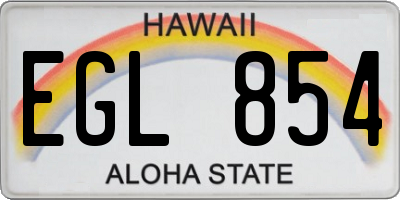 HI license plate EGL854