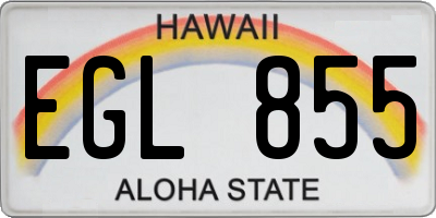 HI license plate EGL855