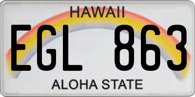 HI license plate EGL863