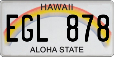 HI license plate EGL878